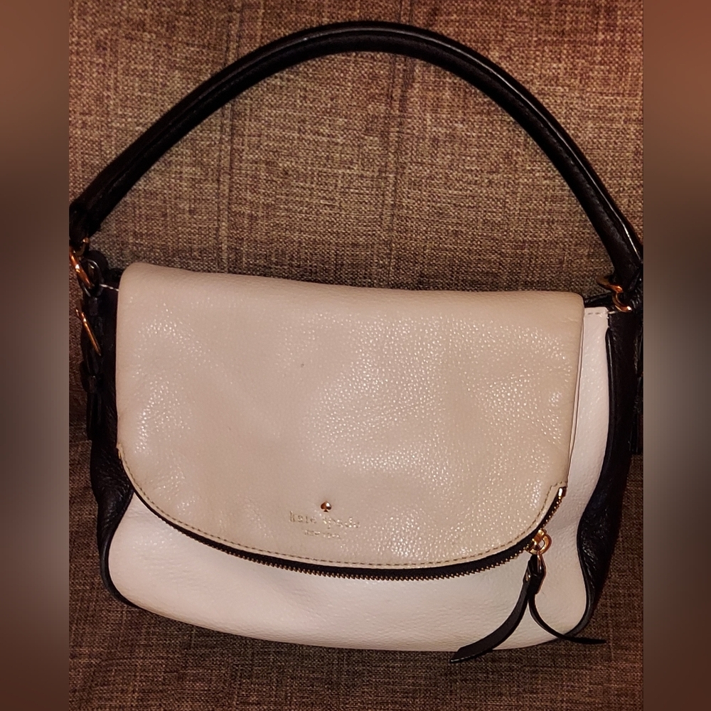 Kate Spade White, Cream & Black Leather Purse